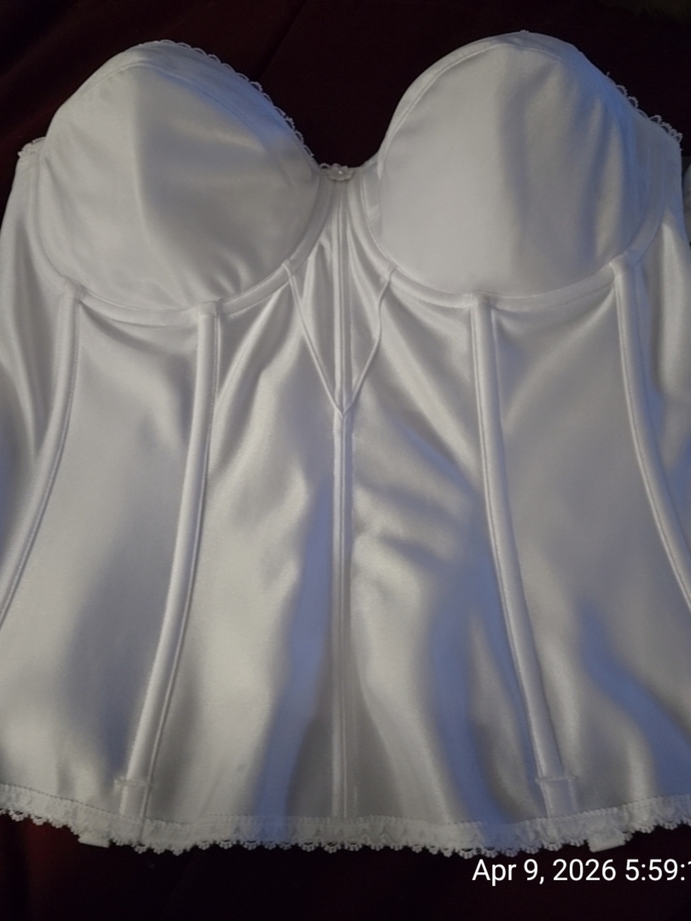 Dominique White Strapless Longline Bustier